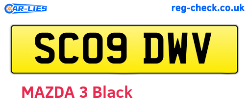 SC09DWV are the vehicle registration plates.