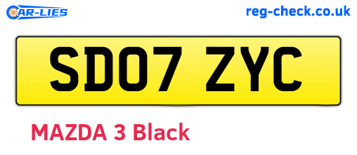 SD07ZYC are the vehicle registration plates.