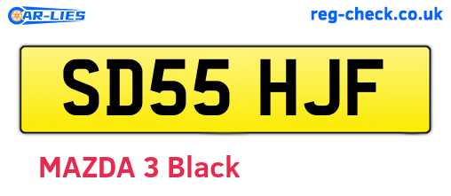 SD55HJF are the vehicle registration plates.