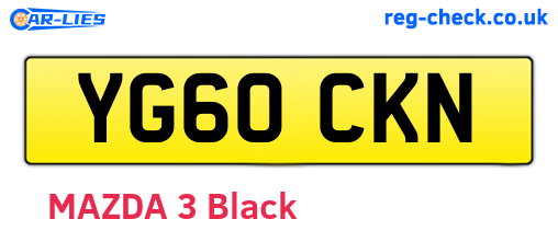 YG60CKN are the vehicle registration plates.