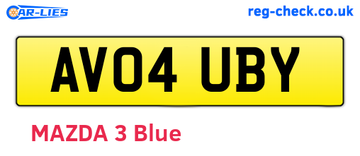 AV04UBY are the vehicle registration plates.