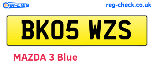 BK05WZS are the vehicle registration plates.