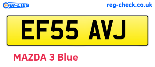EF55AVJ are the vehicle registration plates.