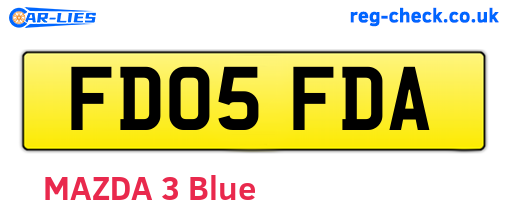 FD05FDA are the vehicle registration plates.