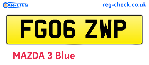 FG06ZWP are the vehicle registration plates.