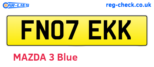 FN07EKK are the vehicle registration plates.