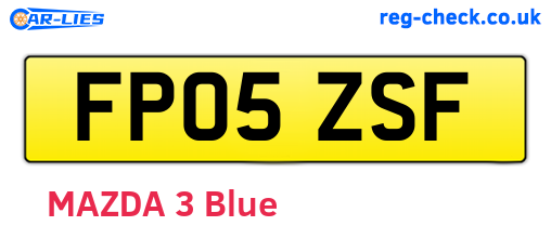 FP05ZSF are the vehicle registration plates.