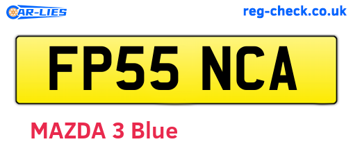 FP55NCA are the vehicle registration plates.