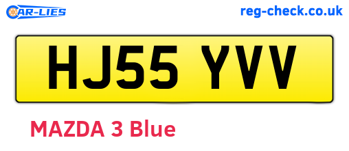 HJ55YVV are the vehicle registration plates.
