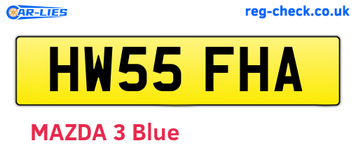 HW55FHA are the vehicle registration plates.