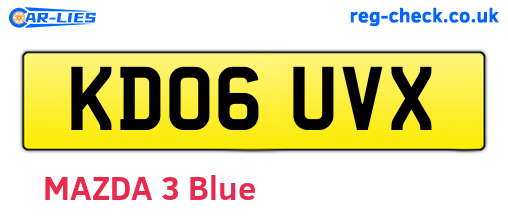 KD06UVX are the vehicle registration plates.