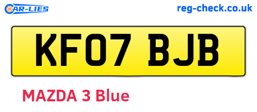 KF07BJB are the vehicle registration plates.