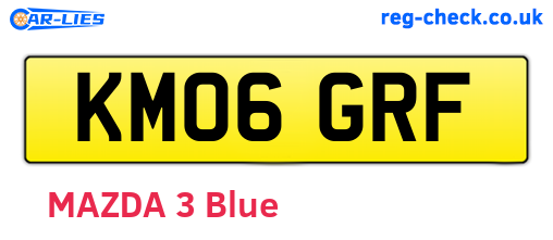 KM06GRF are the vehicle registration plates.
