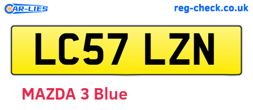 LC57LZN are the vehicle registration plates.