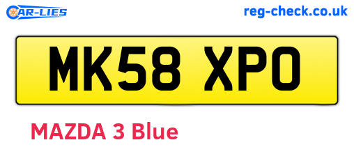 MK58XPO are the vehicle registration plates.