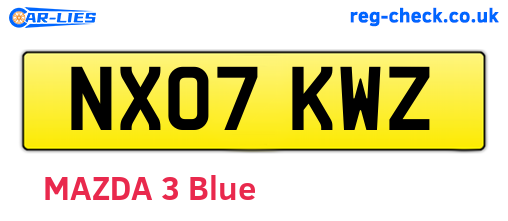 NX07KWZ are the vehicle registration plates.