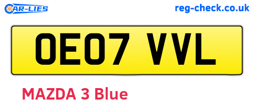 OE07VVL are the vehicle registration plates.