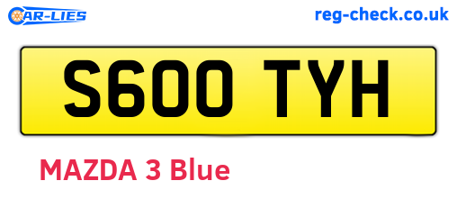 S600TYH are the vehicle registration plates.