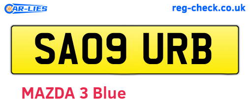 SA09URB are the vehicle registration plates.