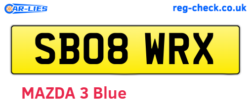 SB08WRX are the vehicle registration plates.