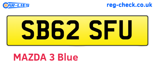 SB62SFU are the vehicle registration plates.