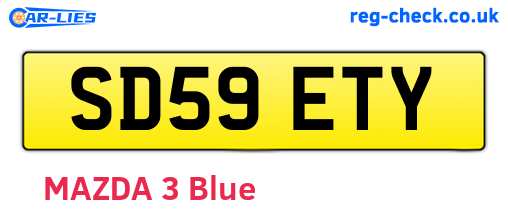 SD59ETY are the vehicle registration plates.