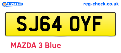 SJ64OYF are the vehicle registration plates.