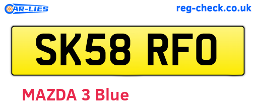 SK58RFO are the vehicle registration plates.