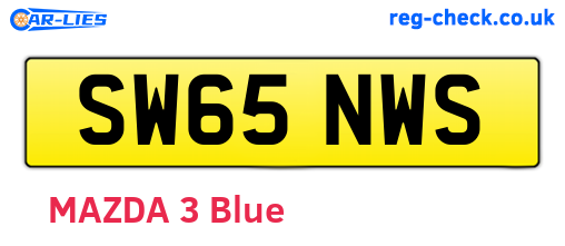 SW65NWS are the vehicle registration plates.