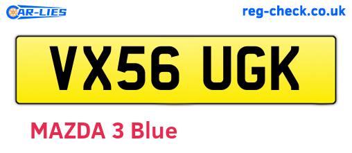 VX56UGK are the vehicle registration plates.
