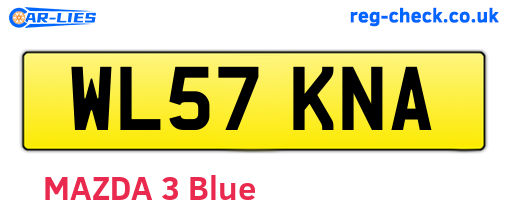 WL57KNA are the vehicle registration plates.