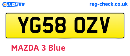 YG58OZV are the vehicle registration plates.