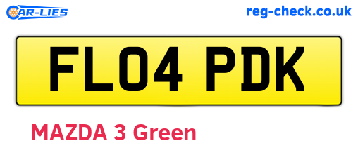 FL04PDK are the vehicle registration plates.