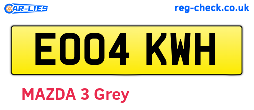 EO04KWH are the vehicle registration plates.
