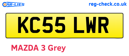 KC55LWR are the vehicle registration plates.
