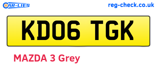 KD06TGK are the vehicle registration plates.