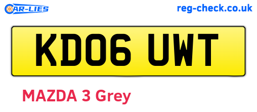 KD06UWT are the vehicle registration plates.