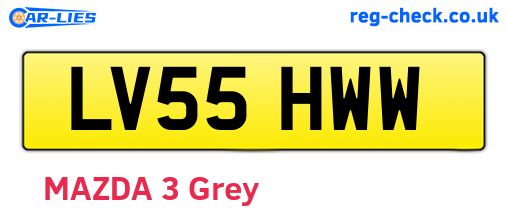 LV55HWW are the vehicle registration plates.