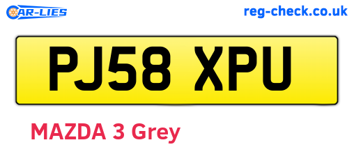 PJ58XPU are the vehicle registration plates.