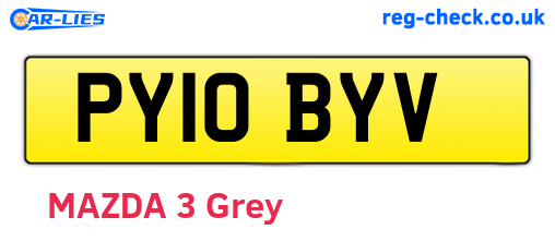 PY10BYV are the vehicle registration plates.