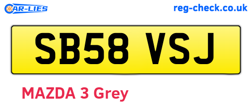 SB58VSJ are the vehicle registration plates.