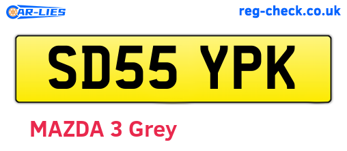 SD55YPK are the vehicle registration plates.