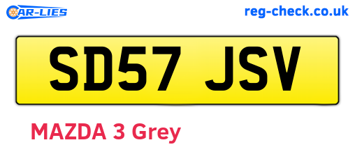 SD57JSV are the vehicle registration plates.