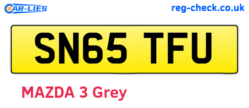 SN65TFU are the vehicle registration plates.