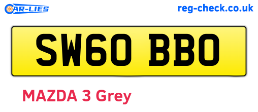 SW60BBO are the vehicle registration plates.