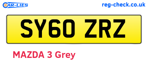 SY60ZRZ are the vehicle registration plates.