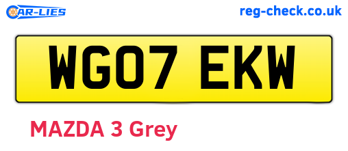 WG07EKW are the vehicle registration plates.