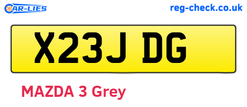 X23JDG are the vehicle registration plates.
