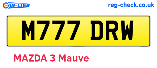 M777DRW are the vehicle registration plates.