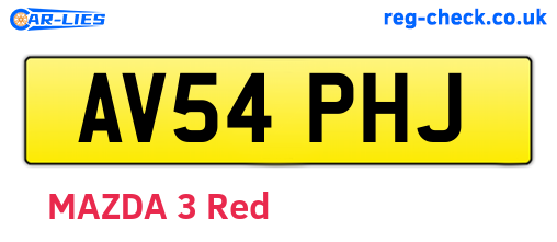 AV54PHJ are the vehicle registration plates.